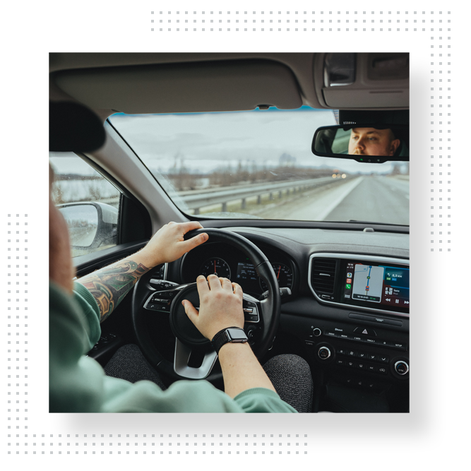 Confident driver ready to hit the road